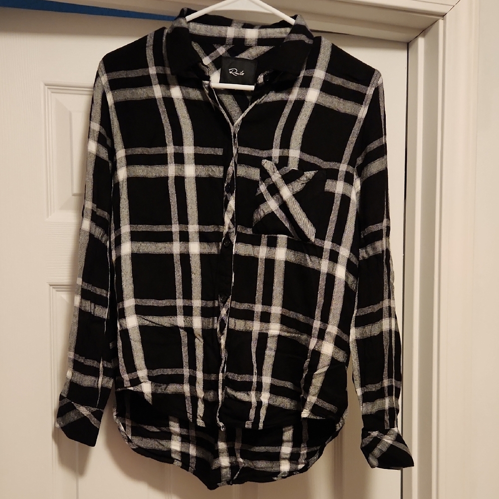 Rails Monochrome Plaid Shirt Black/White.